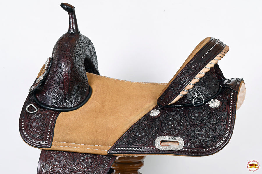 HILASON Western Horse Saddle Treeless Trail Barrel American Leather | for Horses
