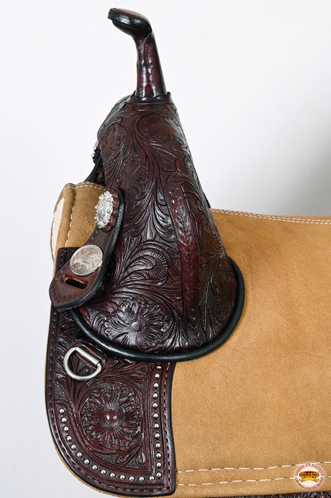 Hilason Western Horse Treeless Trail Barrel American Leather Saddle
