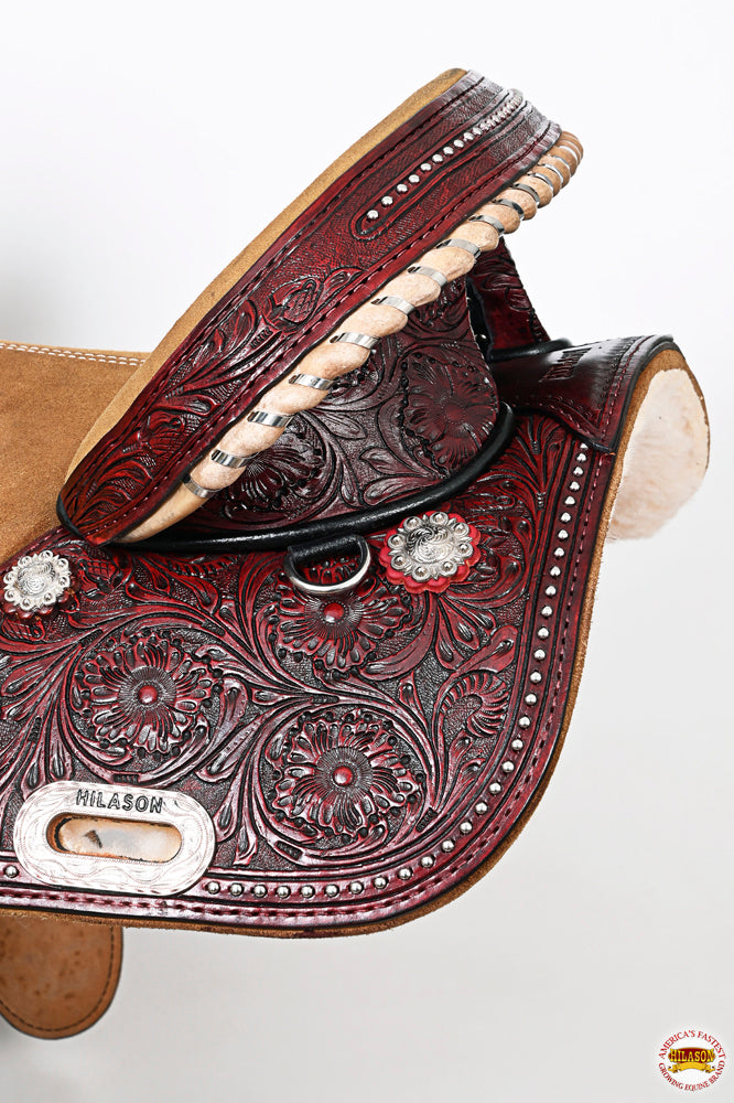 Hilason Western Horse American Leather Trail Barrel Racing Saddle