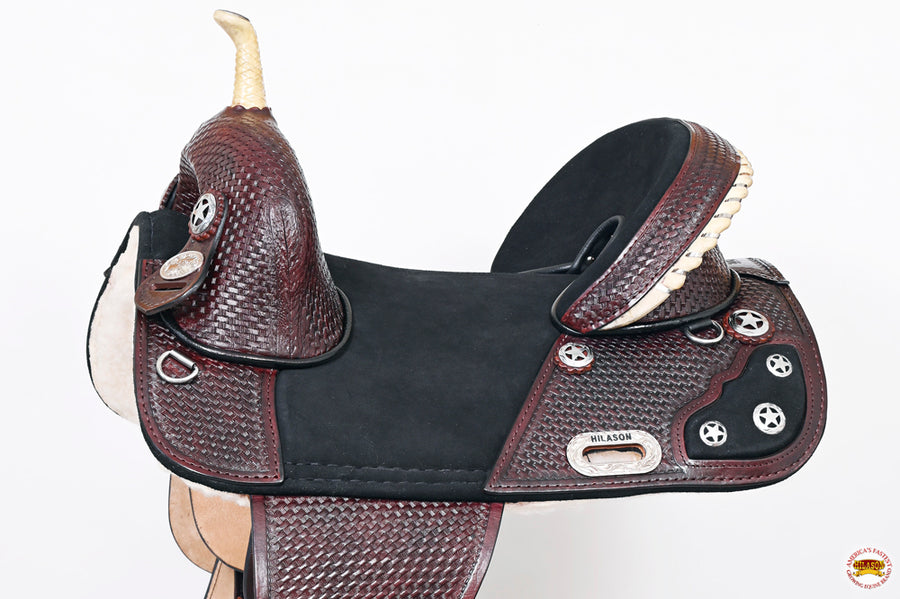 HILASON Horse Saddle Treeless Trail Barrel American Leather | Western for Horses