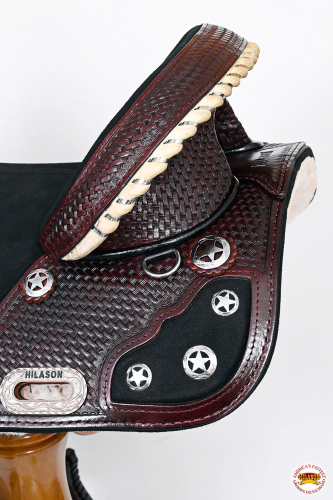 HILASON Horse Saddle Treeless Trail Barrel American Leather | Western for Horses
