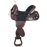 Western Horse Saddle Hilason Treeless Trail Barrel American Leather