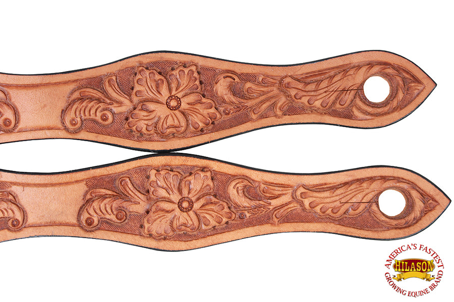 Hilason Western Leather Slobber Straps Oil Tan