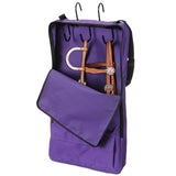 Tough 1 Nylon 2 Pockets Quick Grip Bridle Halter Prong Tack Rack Purple