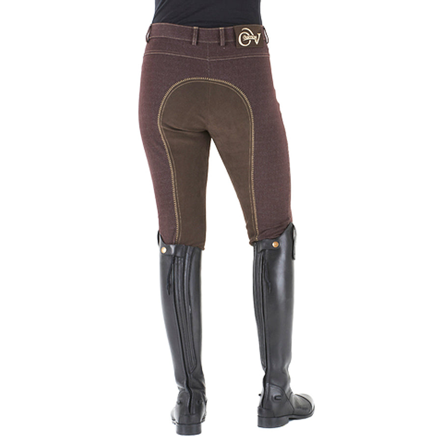 28 Regular Ovation Euro Melange Full Seat Breech Ladies Antimicrobial Brown - Uhorse