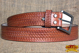 HILASON Western Genuine Leather Belt for Men Women Cowboy Cowgirl Handmade Unisex Basketweave Heavy Duty Belt