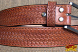 HILASON Western Genuine Leather Belt for Men Women Cowboy Cowgirl Handmade Unisex Basketweave Heavy Duty Belt
