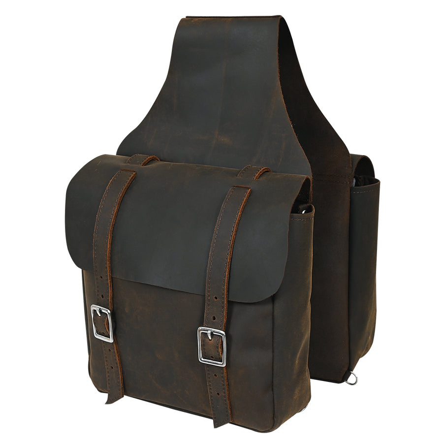 Hilason Leather Chap Leather Horse Saddle Bag For Trail - Uhorse
