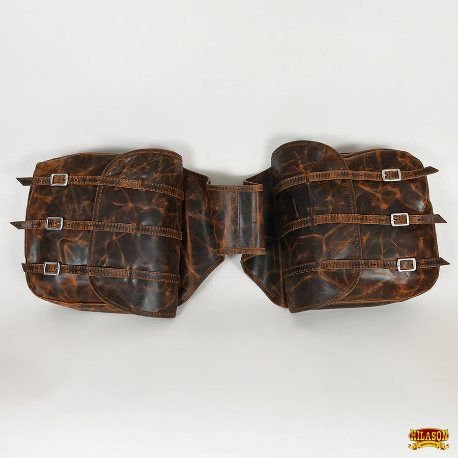 HILASON Soft Leather Horse Saddle Bag Tan | Equestrian Western Adjustable Closure