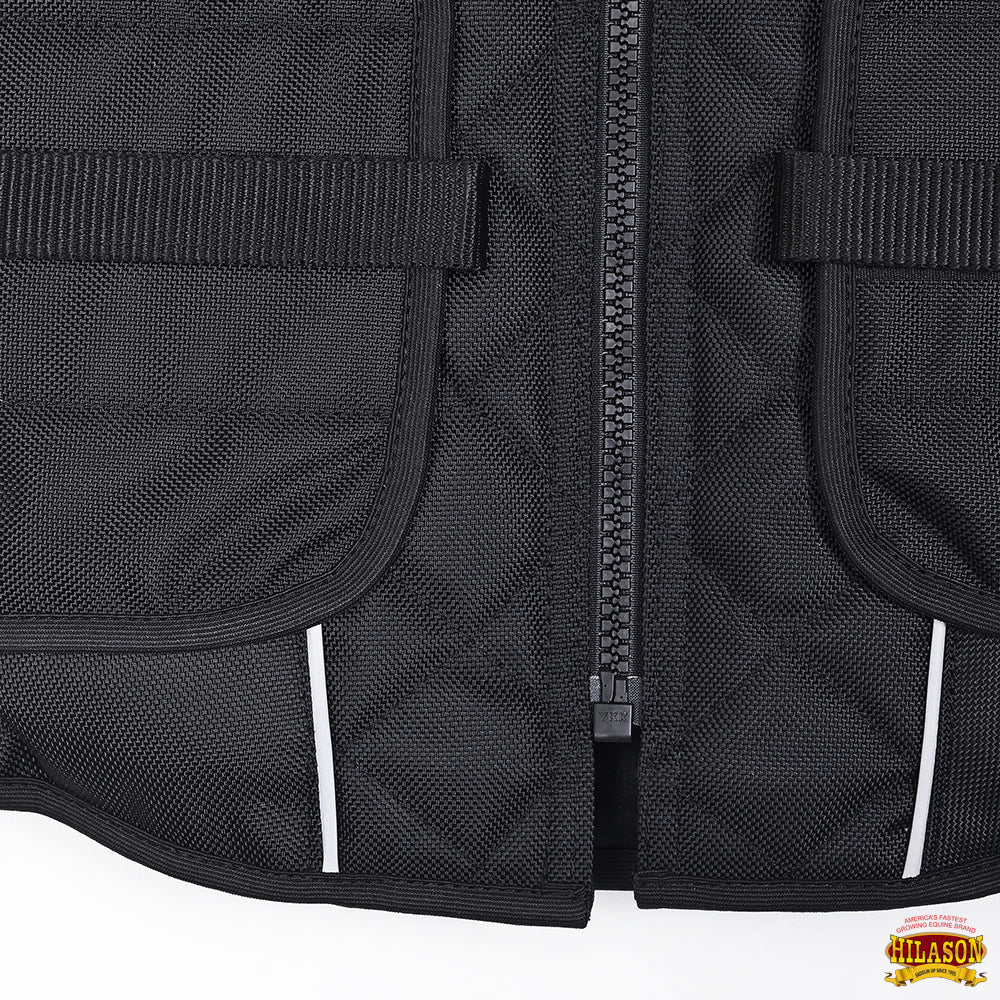 Bull Riding Vest Hilason Black Bull Pro Rodeo Cordura Large