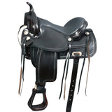 HILASON Western Horse Saddle American Leather Flex Tree Trail & Pleasure Black | American Saddle Horse | Leather Saddle | Western Saddle | Saddle for Horses | Horse Saddle Western