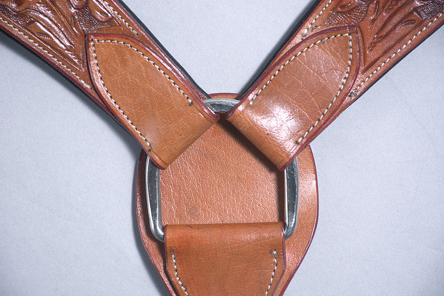 Western Horse Breast Collar Leather Tan Accorn Comfytack