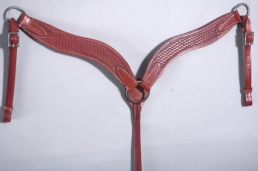 Western Horse Breast Collar Leather Mahogany Comfytack