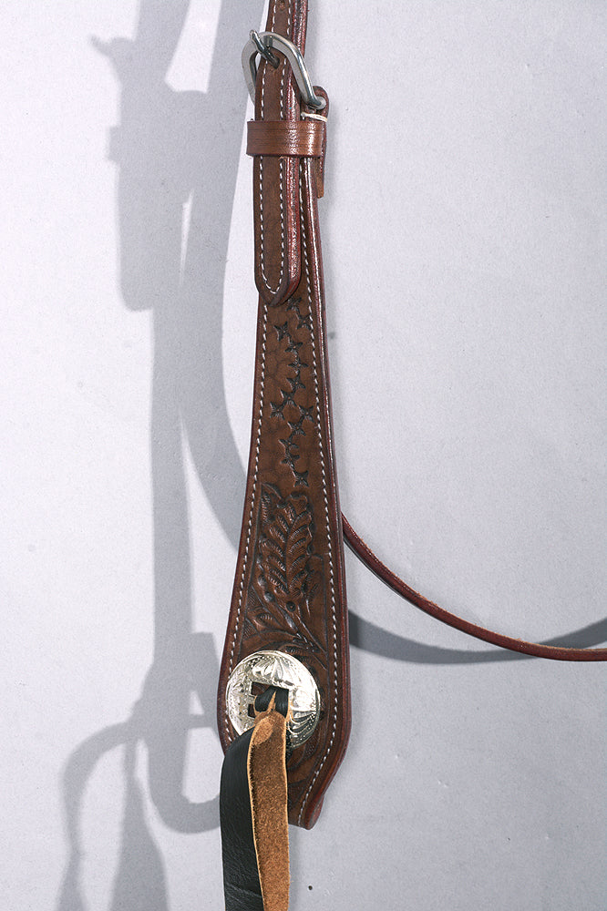 Western Horse Headstall Leather Brown Hilason Comfytack by