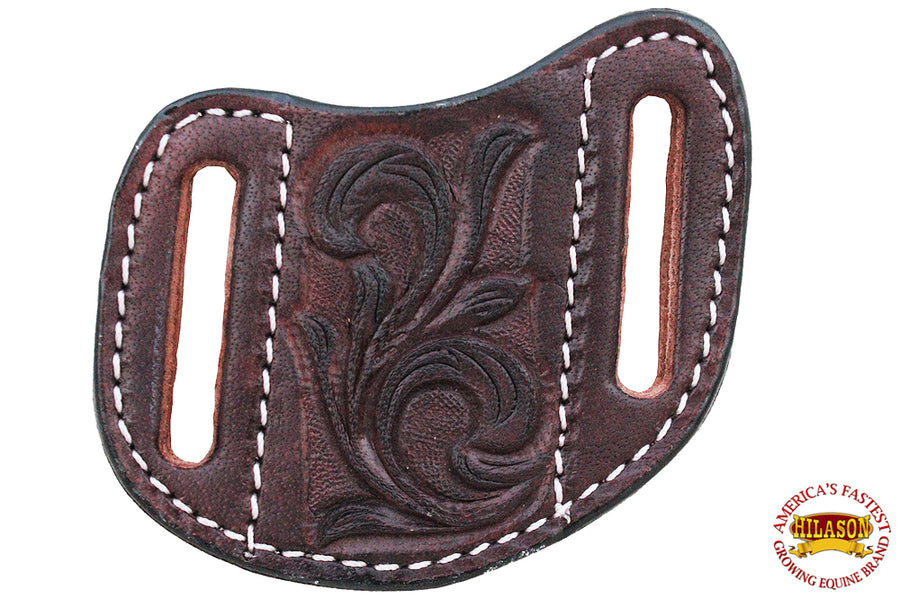 HILASON Leather Angled Knife Scabbard Sheath Cover Floral Tooled | Holster Pocket Buck