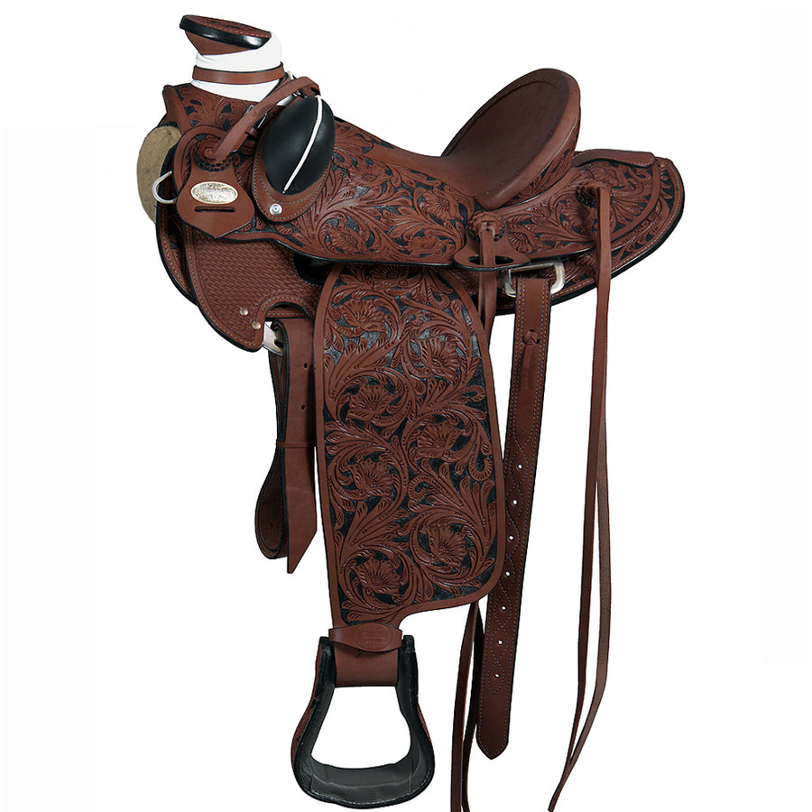 15 In Hilason Western Horse Wade Saddle American Leather Ranch Roping Dark Brown - Uhorse