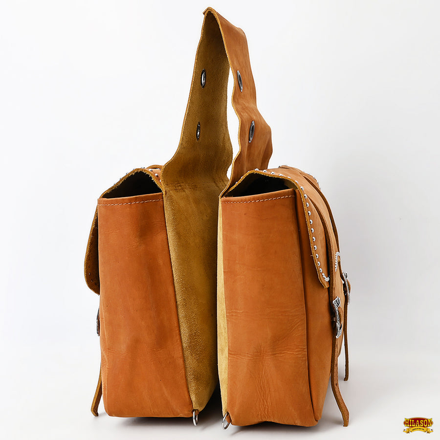 HILASON Soft Leather Horse Saddle Bag Tan | Equestrian Western Adjustable Closure