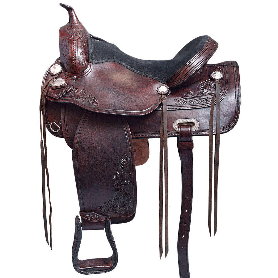17 In Western Horse Saddle American Leather Treeless Trail Pleasure Hilason - Uhorse