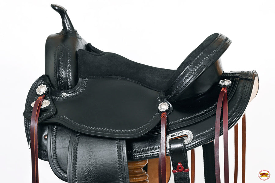 HILASON Western Horse Treeless Trail Pleasure American Leather Saddle | Barrel for Horses