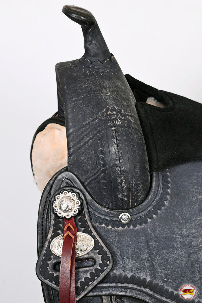 HILASON Western Horse Treeless Trail Pleasure American Leather Saddle | Barrel for Horses