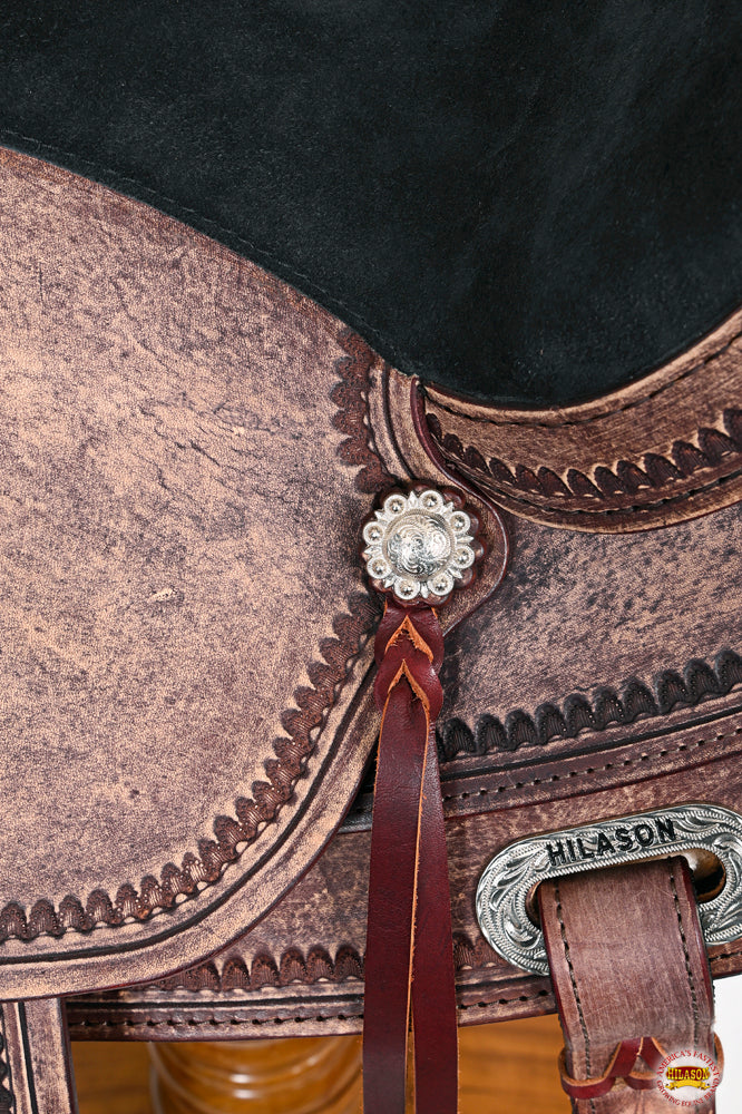HILASON Western Horse Saddle American Leather Treeless Trail Pleasure | Barrel for Horses