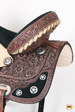 Hilason Western Horse Treeless Trail Barrel American Leather Saddle