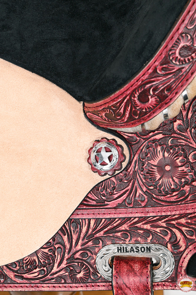 Hilason Western Horse Treeless Trail Barrel American Leather Saddle