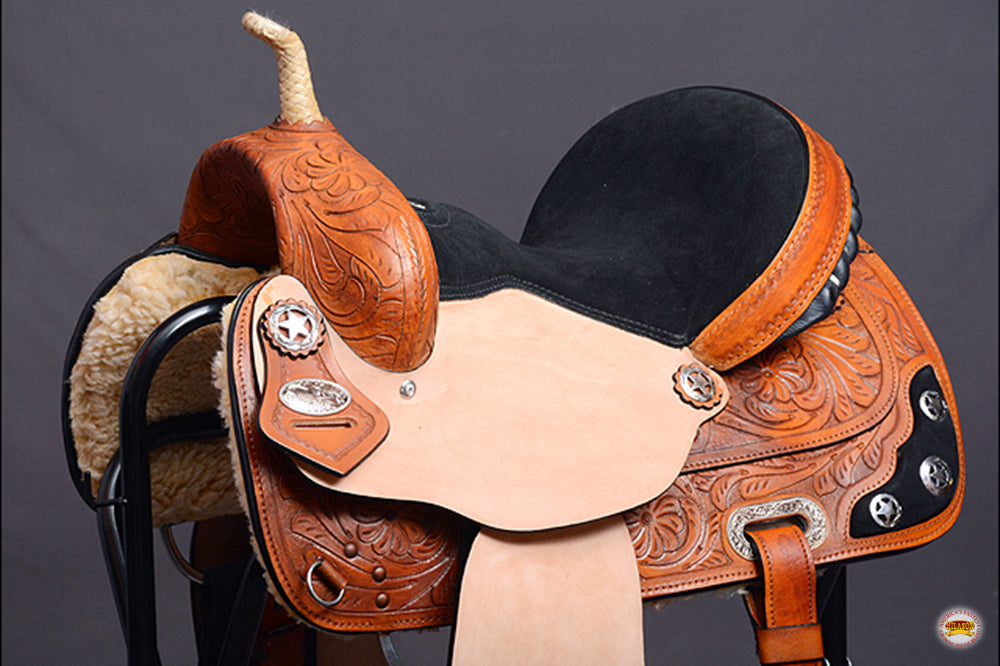 Western Horse Saddle American Leather Treeless Trail Barrel Hilason