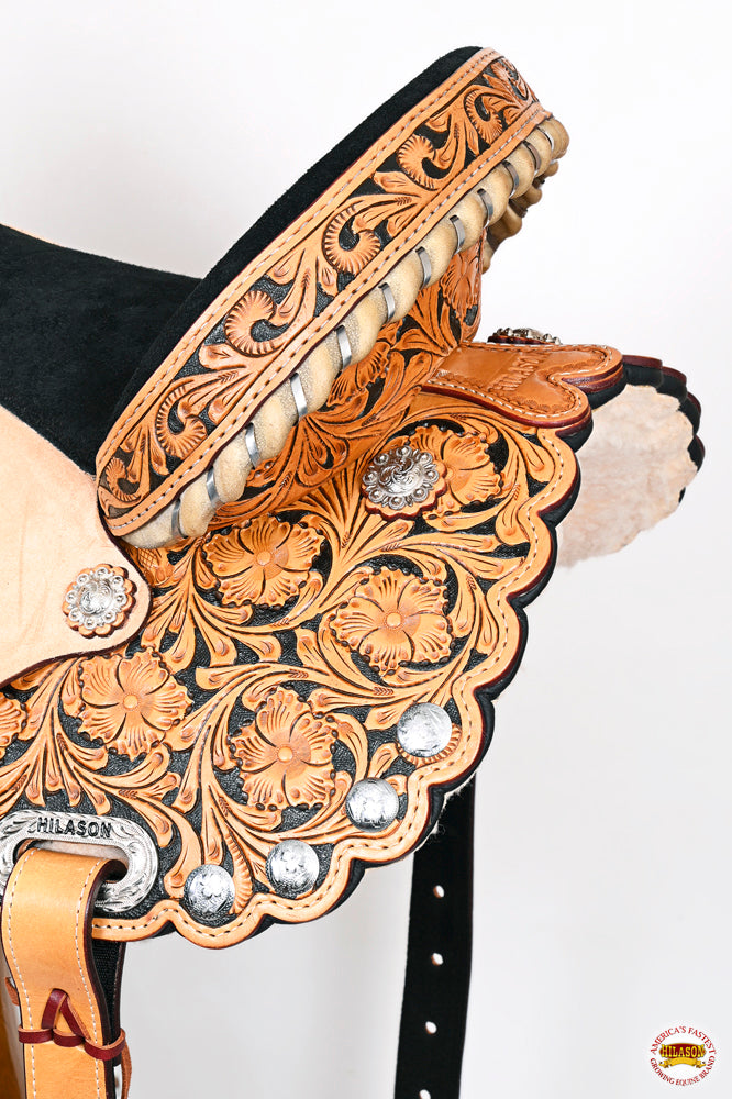 HILASON Western Horse Saddle American Leather Treeless Trail Barrel | for Horses