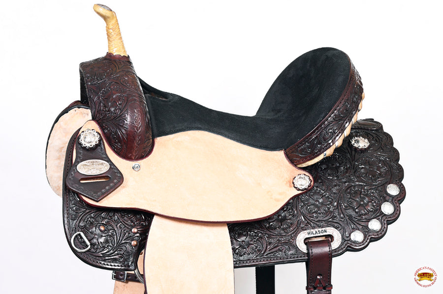 HILASON Western Horse Saddle American Leather Treeless Trail Barrel | for Horses