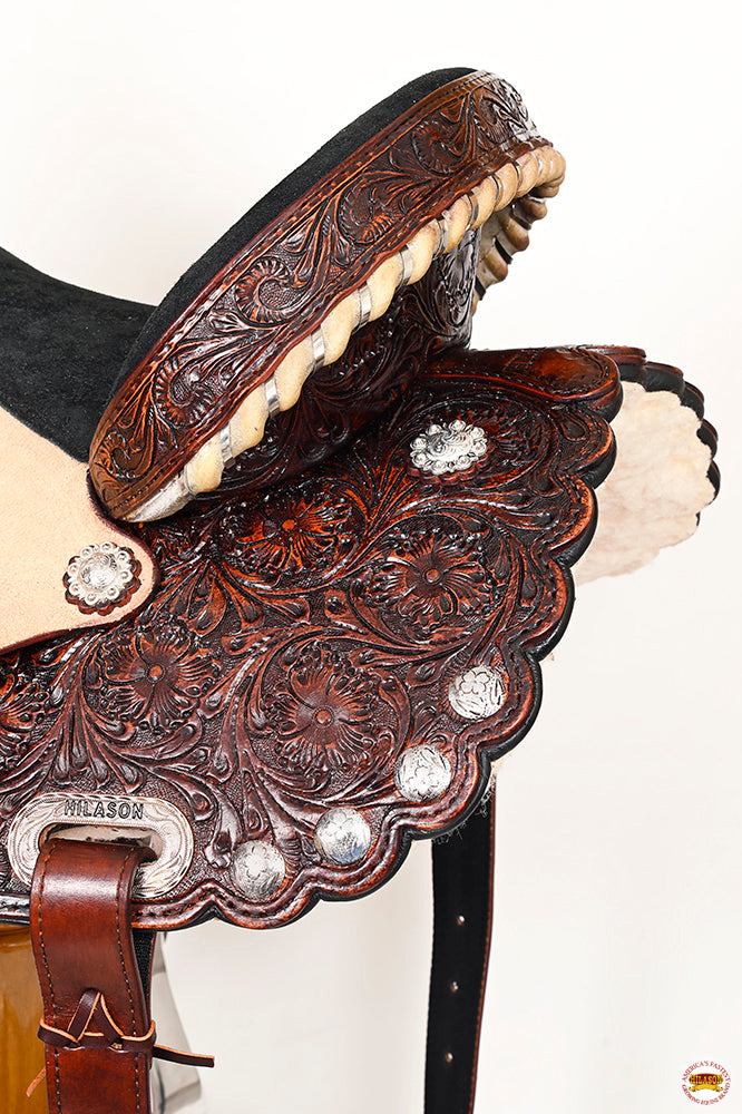 HILASON Western Horse Saddle American Leather Treeless Trail Barrel | for Horses