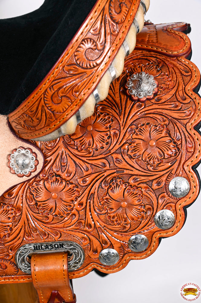 HILASON Western Horse Saddle American Leather Treeless Trail Barrel | for Horses