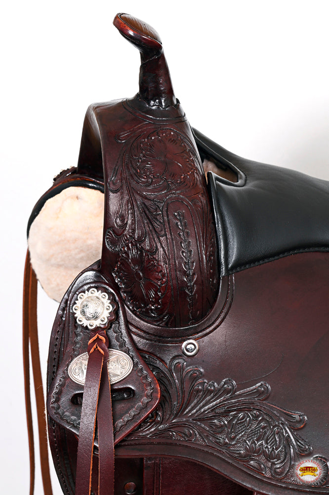 HILASON Western Horse Saddle American Leather Treeless Trail Pleasure | Barrel for Horses
