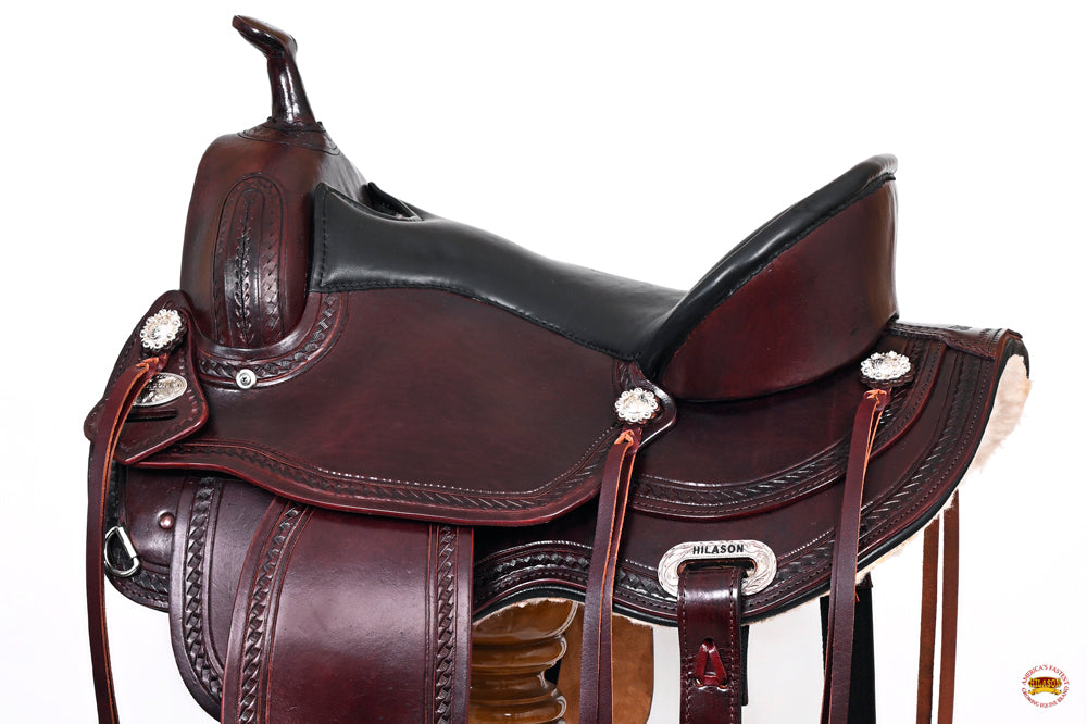 Hilason Western Horse Treeless Trail Pleasure American Leather Saddle