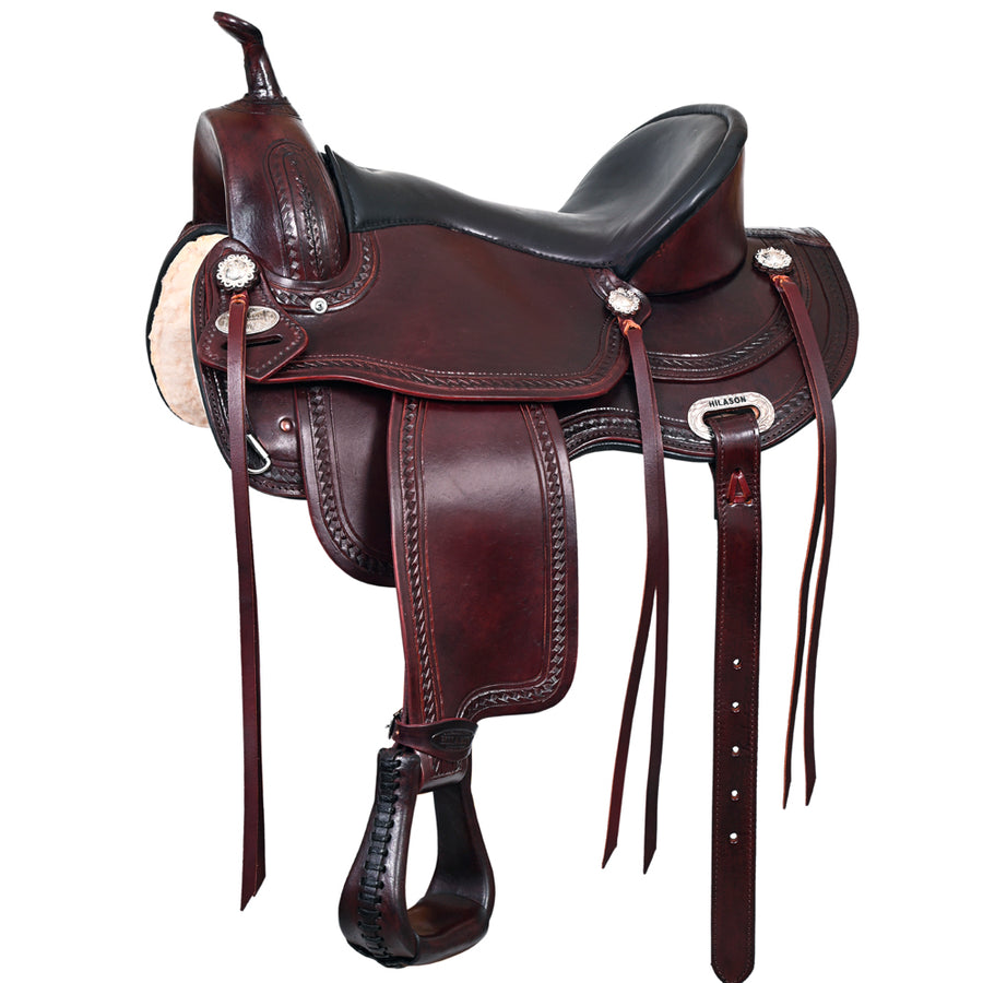 17" Western Horse Saddle American Leather Treeless Trail Pleasure Hilason - Hilason