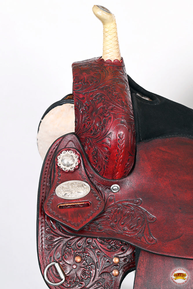 HILASON Western Horse Saddle American Leather Treeless Trail Barrel | for Horses