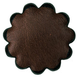 Set Of 06 Hilason Plain Scalloped Leather Rosette Concho Saddle Tack 1-1/2