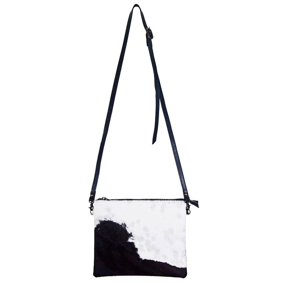American Darling Western Small Crossbody Bag – Genuine Hair-On Cowhide Leather with Fringes, Adjustable Strap, Handcrafted in Texas