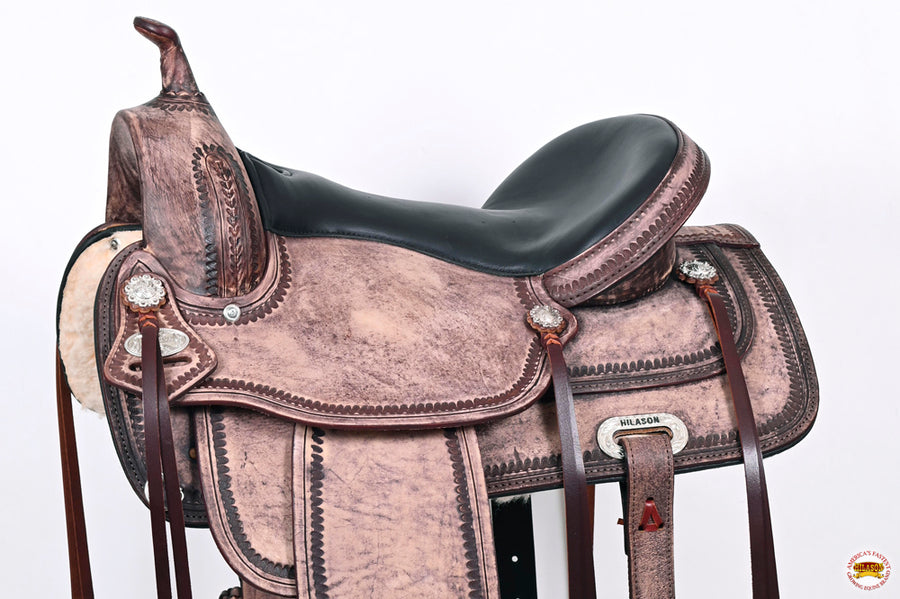 HILASON Western Horse Saddle American Leather Flex Tree Trail & Pleasure Brown | for Horses