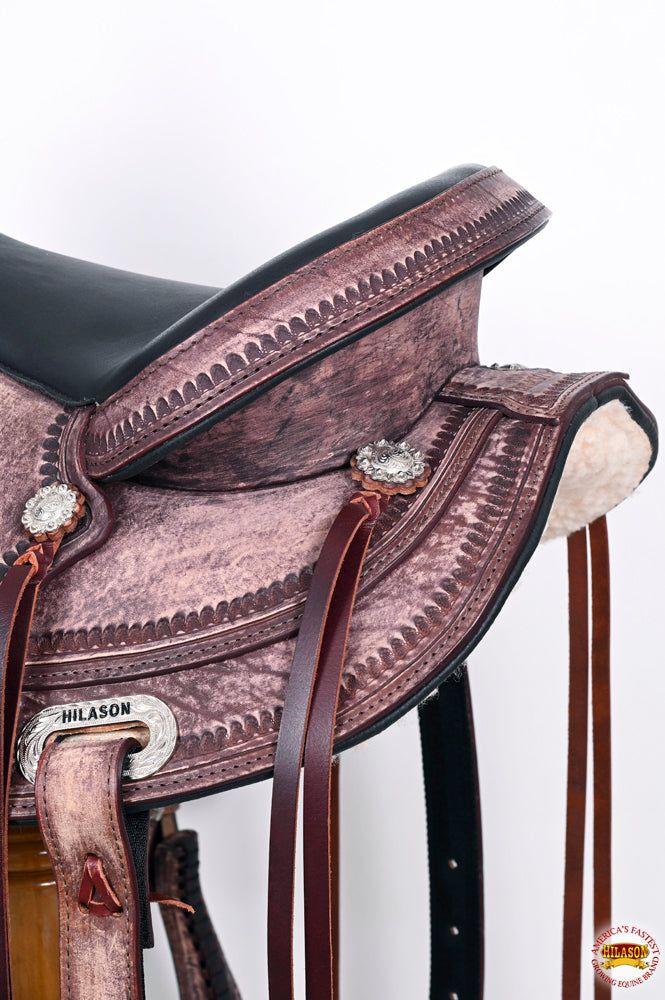 HILASON Western Horse Saddle American Leather Flex Tree Trail & Pleasure Antique Brown | for Horses
