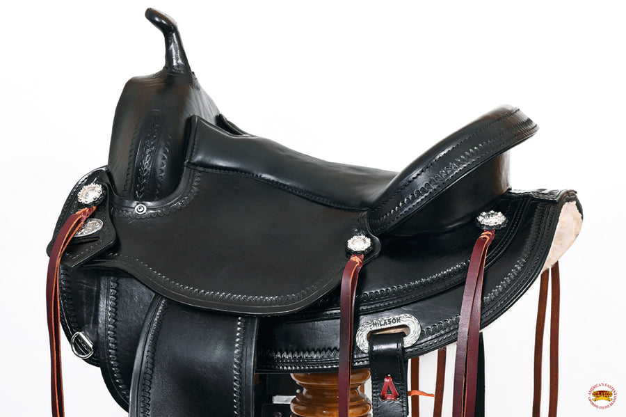 HILASON Western Horse Saddle American Leather Flex Tree Trail & Pleasure Black | for Horses