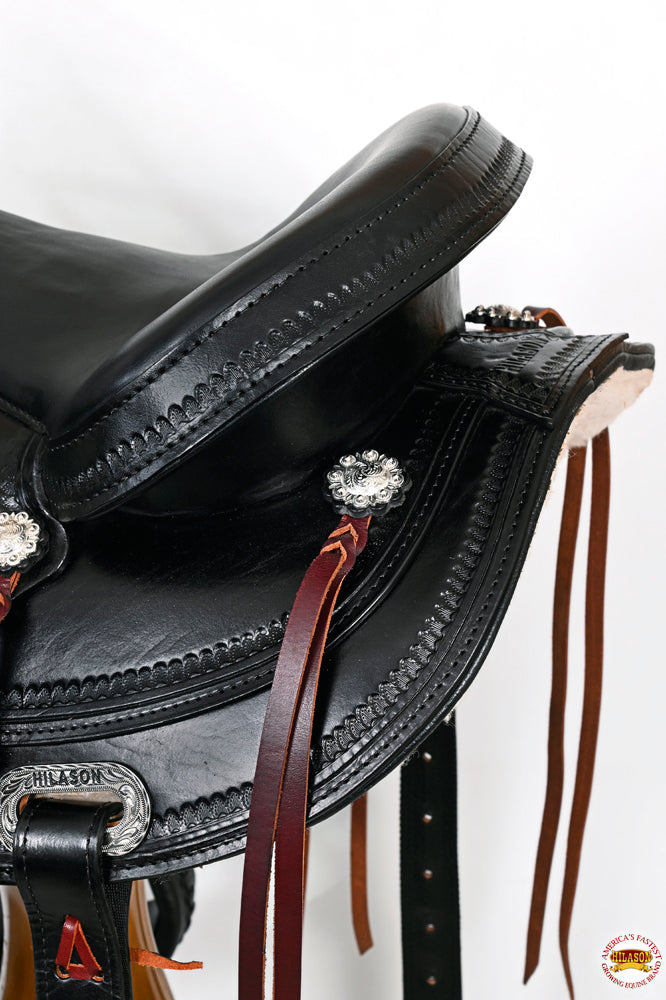 HILASON Western Horse Saddle American Leather Flex Tree Trail & Pleasure Black