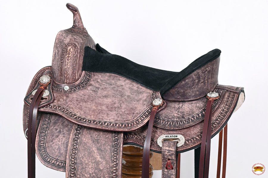 HILASON Western Horse Saddle American Leather Flex Tree Trail & Pleasure Dark Brown | for Horses