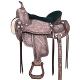 HILASON Western Horse Saddle American Leather Flex Tree Trail & Pleasure Dark Brown | American Saddle Horse | Leather Saddle | Western Saddle | Saddle for Horses | Horse Saddle Western