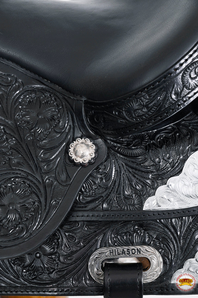 HILASON Western Horse Saddle American Leather Flex Tree Trail & Pleasure Black | for Horses