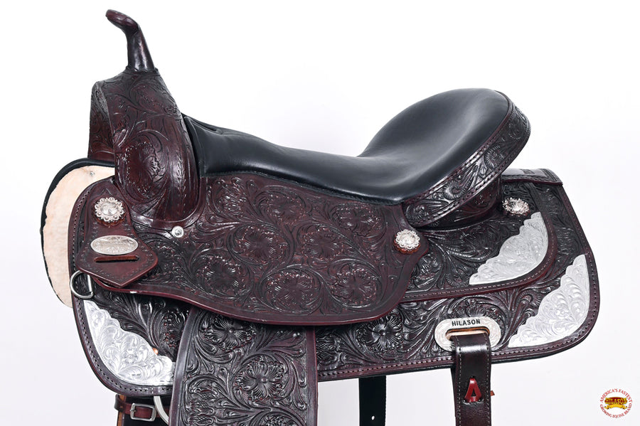 HILASON Western Horse Saddle American Leather Flex Tree Trail & Pleasure Dark Brown | for Horses