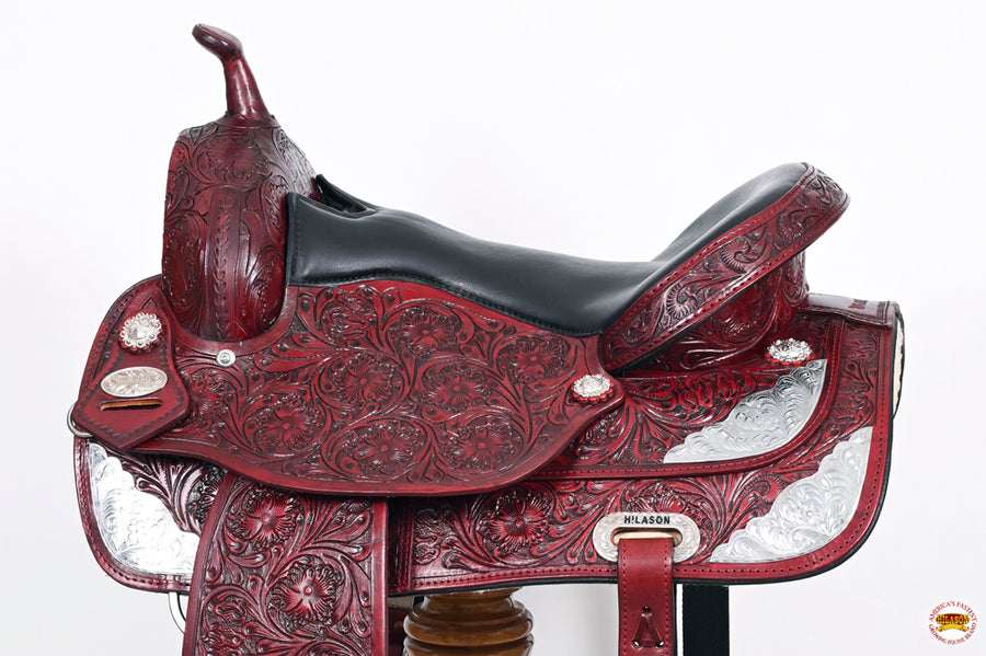 HILASON Western Horse Saddle American Leather Flex Tree Trail & Pleasure Mahogany | for Horses