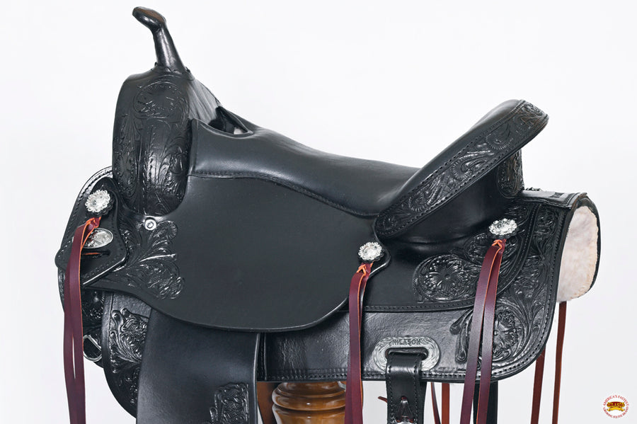 HILASON Western Horse Saddle American Leather Flex Tree Trail & Pleasure Black | for Horses