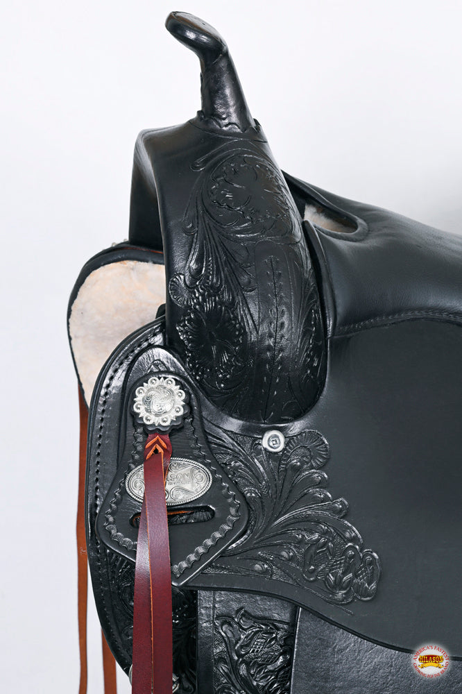 HILASON Western Horse Saddle American Leather Flex Tree Trail & Pleasure Black | for Horses