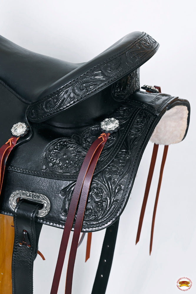HILASON Western Horse Saddle American Leather Flex Tree Trail & Pleasure Black | for Horses